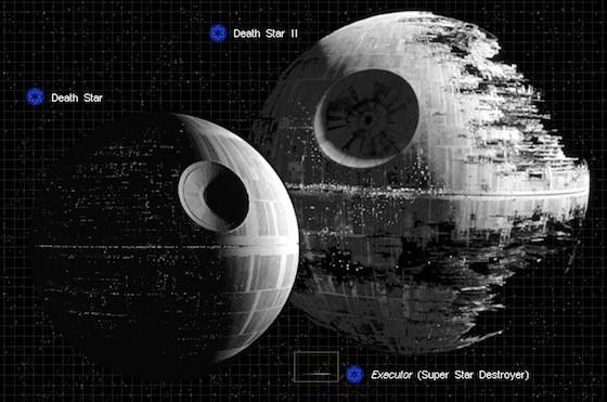 The Death Star from the 'Star Wars' film