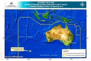 Peta Pencarian MH370 oleh Angkatan Laut Australia