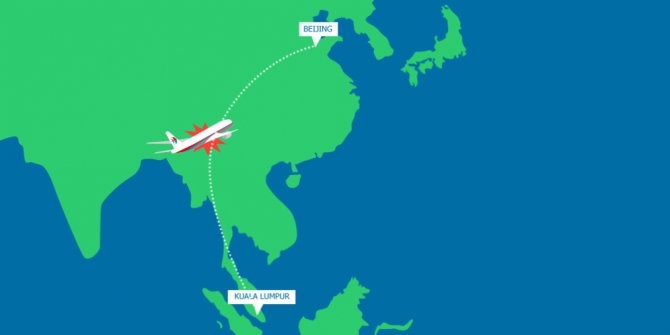 Rute penerbangan Malaysia Airlines MH370 dari Kuala Lumpur ke Beijing