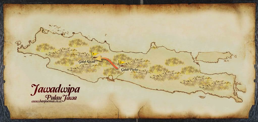 Peta kerajaan Sunda dan Kerajaan Galuh