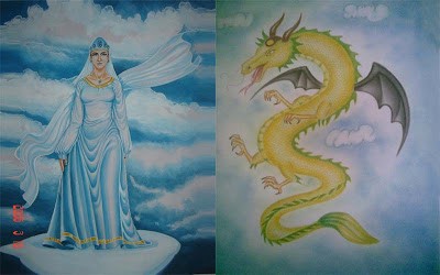 Dewi Bulqis dan dalam wujud Naga Udara